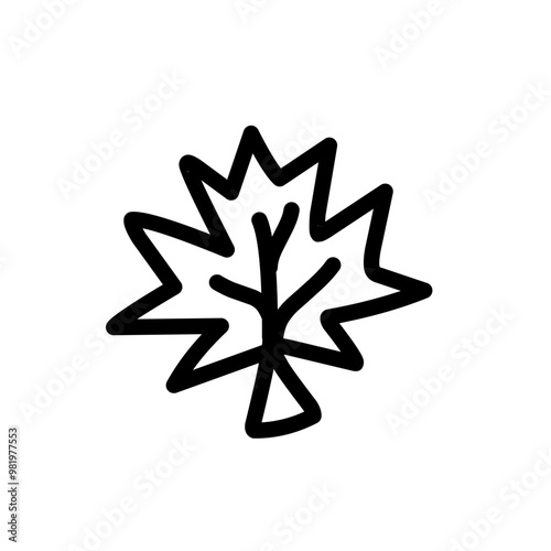 leaf line art icon