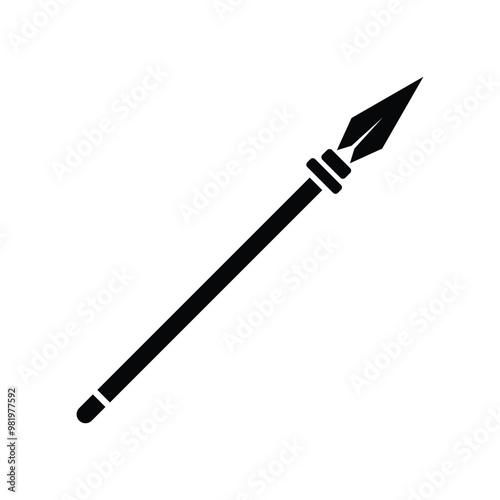 Spear flat vector icon design. Spear symbol design and clip art