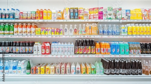 Wallpaper Mural A Vibrant Display of Beverages in a Japanese Convenience Store Torontodigital.ca