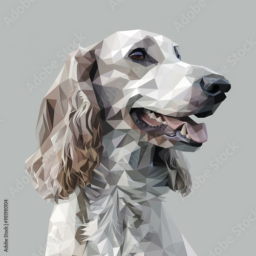 Afghan Hound Minimal Polygon Dog Surveillance in Modern Art Style