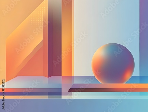 Geometric Abstract Screen Mockup Banner Background with Vibrant Colors