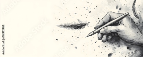Hand Drawn Sketch Screen Mockup Banner Background in Black and White Abstract Art