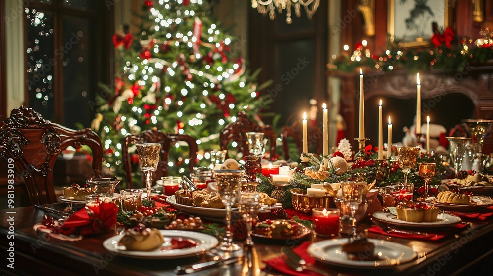 A cozy living room is transformed by vibrant holiday decorations, featuring a sparkling tree and a cheerful fireplace mantle. A cozy living room is transformed by vibrant holiday decorations, featuring a sparkling tree and a cheerful fireplace mantle.