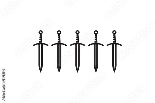 Sword clipart vector illustration silhouette