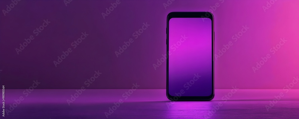 Smartphone Mockup Banner with Abstract Gradient Background Smartphone Mockup Banner with Abstract Gradient Background