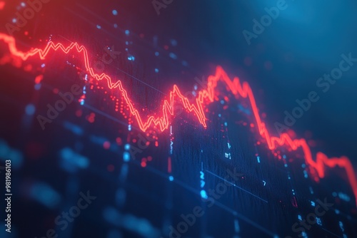 Red Stock Market Chart, Financial Trend, Data Visualization, Economic Growth, Investment Strategy