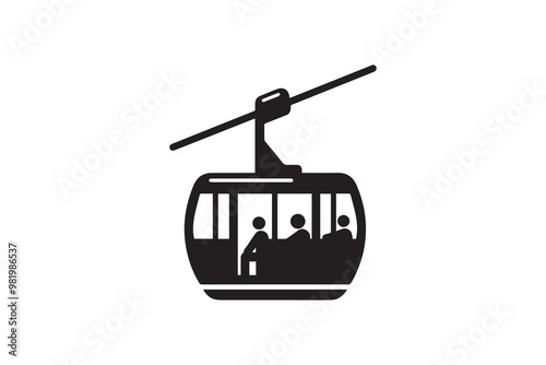 Cable car vector illustration silhouette