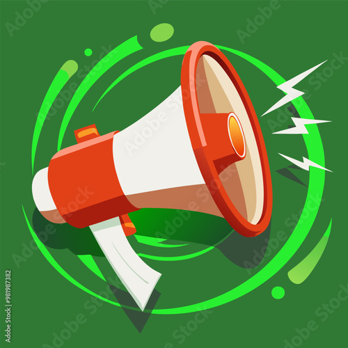 Red megaphone on white