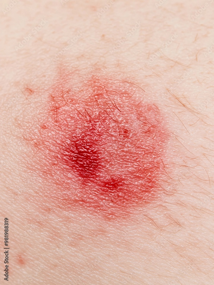 Fototapeta premium A red, circular rash with a clear center indicates a prevalent fungal skin infection.
