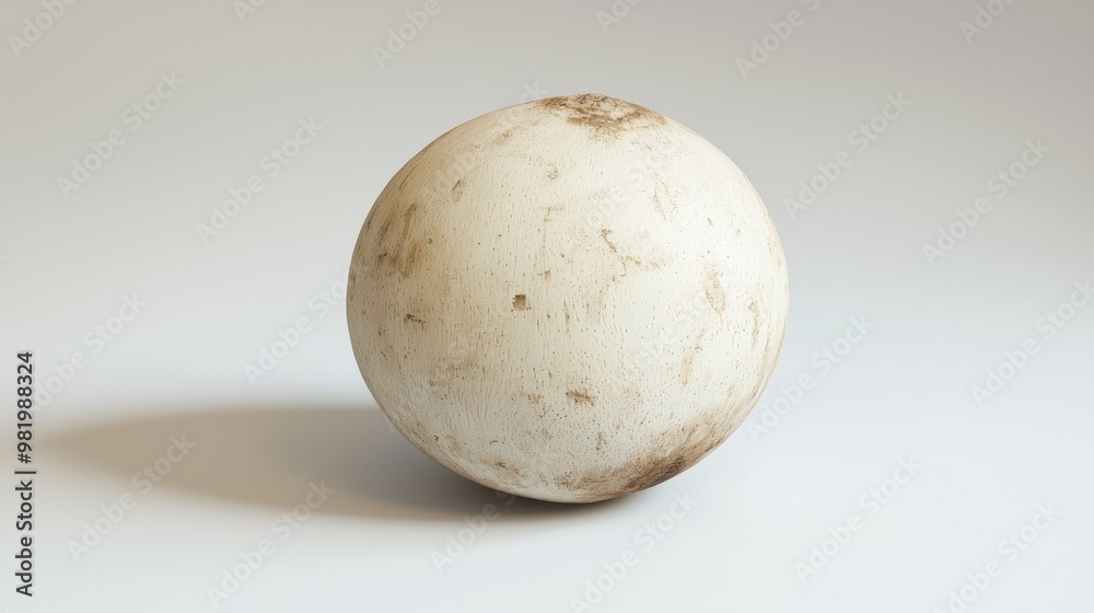 Fototapeta premium Juicy Jicama: Vibrant 3D Model of Fresh Jicama with Smooth Skin and Textured Details on White Background at 45 Degrees Angle