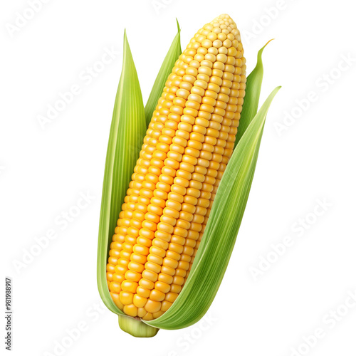 Maize corn on transparent background, cut out