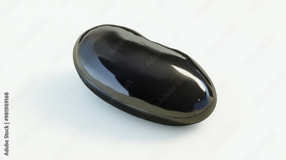 Vivid 3D Render of Fresh Black Bean on White Background at 45-Degree Angle Vivid 3D Render of Fresh Black Bean on White Background at 45-Degree Angle