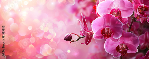 Orchid Pink Flowers Beautiful Background Enhancement