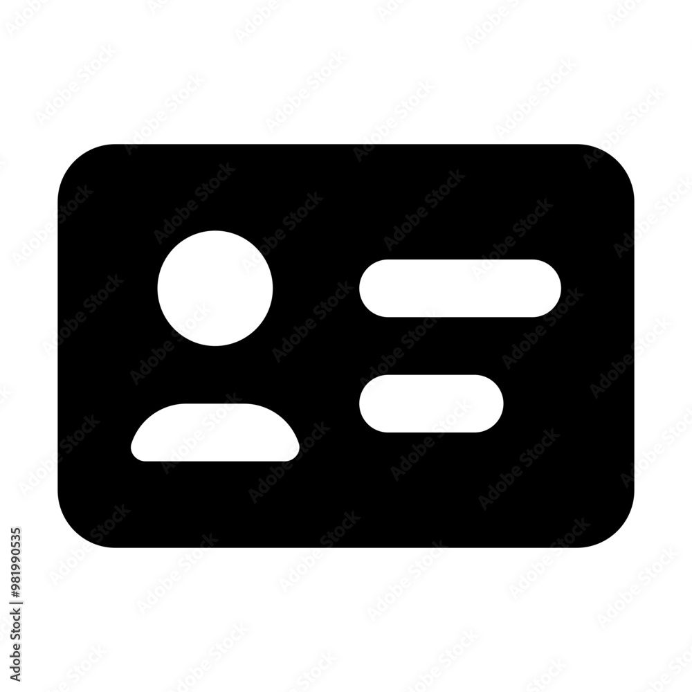 Card Detail Icon In Glyph Style. Simple Identity Symbol Vector Illustration — Pixel-perfect Icon Card Detail Icon In Glyph Style. Simple Identity Symbol Vector Illustration — Pixel-perfect Icon
