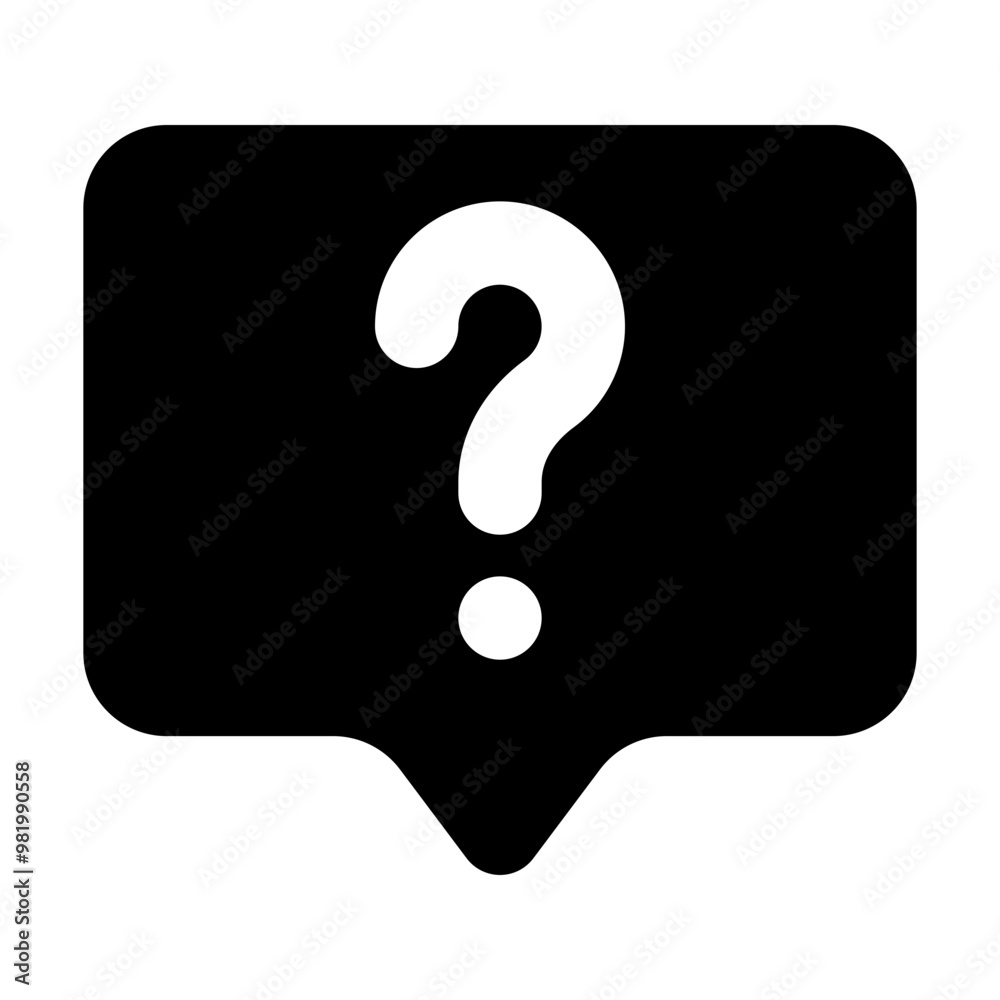 Question Chat Icon In Glyph Style. Simple Communication Symbol Vector Illustration — Pixel-perfect Icon Question Chat Icon In Glyph Style. Simple Communication Symbol Vector Illustration — Pixel-perfect Icon