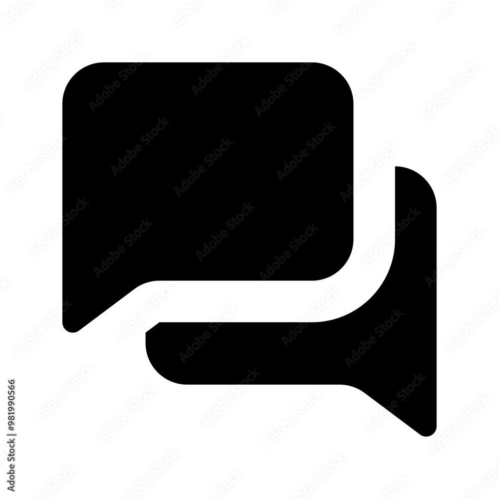 Conversation Icon In Glyph Style. Simple Communication Symbol Vector Illustration — Pixel-perfect Icon