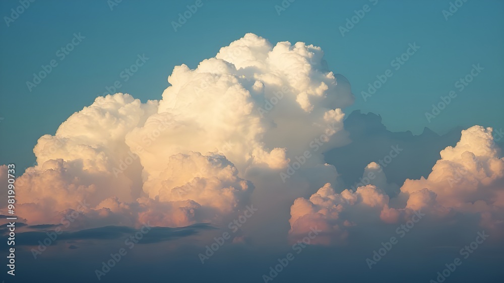 White Fluffy Clouds in a Bright Blue Sky on a Peaceful Day White Fluffy Clouds in a Bright Blue Sky on a Peaceful Day