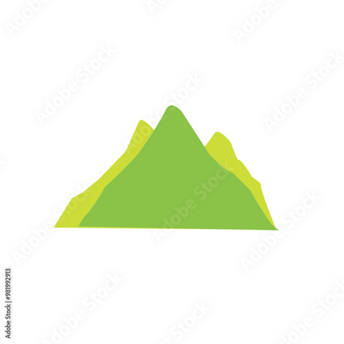 green mountain cartoon vector