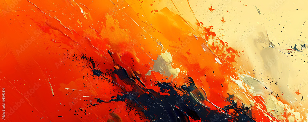 Digital Painting Abstract on Orange Toned Backdrop Digital Painting Abstract on Orange Toned Backdrop