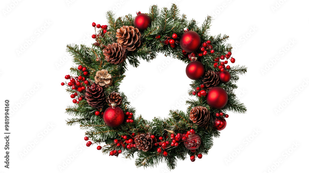 Christmas wreath on a white transparent background Christmas wreath on a white transparent background