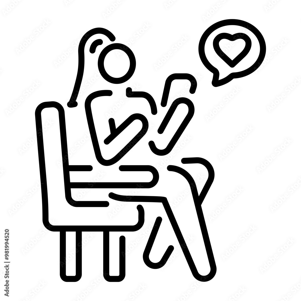 Online chat icon in linear style Online chat icon in linear style