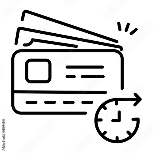 Installment payment icon in line style