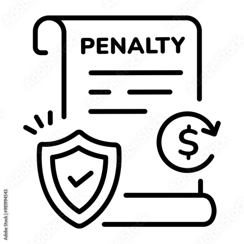 Penalty icon in linear style 