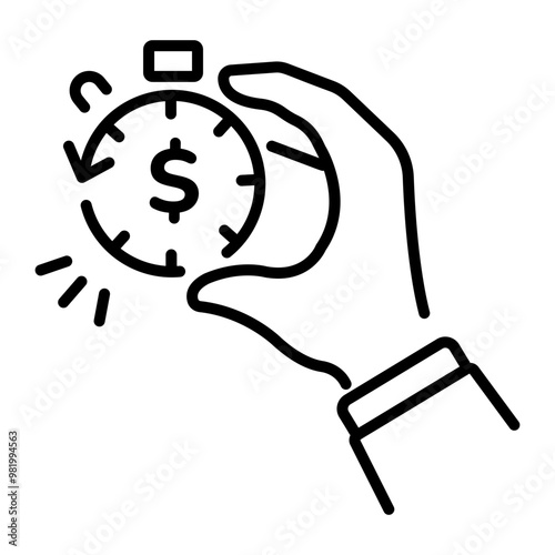 Payment deadline icon in linear style 