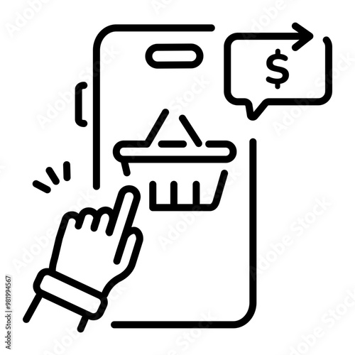 A line icon of bnpl app