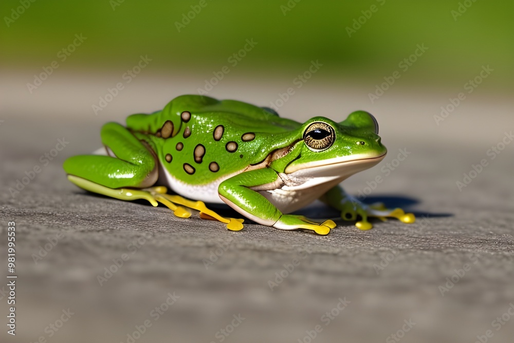 Cute Green Frog Isolated on White Background Cute Green Frog Isolated on White Background