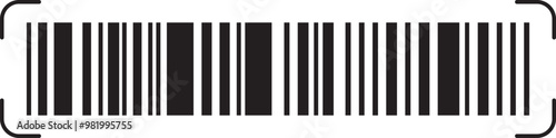 Barcode vector design. Realistic bar code icon.