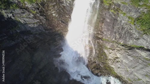 Drone video from the Videseter falls , ends with an overview of the vally above. photo