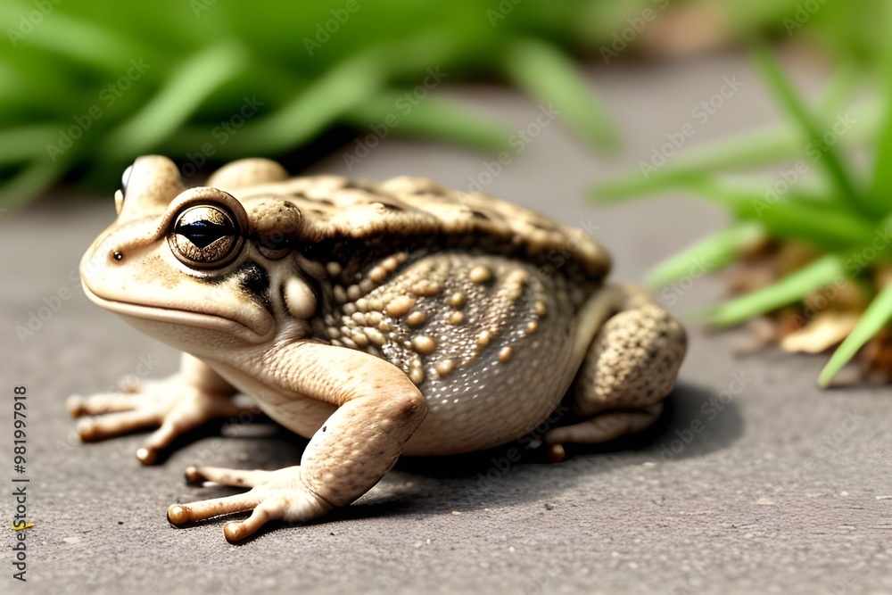 Obraz premium Happy Toad Isolated on White Background