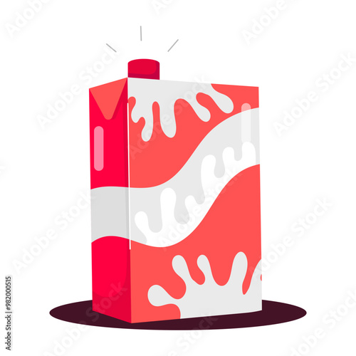 A flat sticker of milk packet 