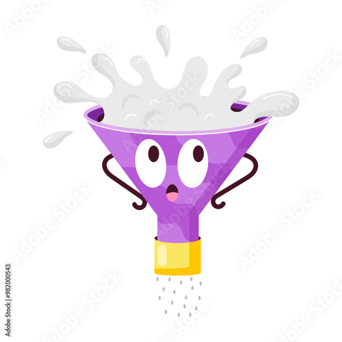Cartoon style sticker of filtered milk 