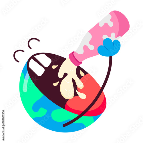 A flat sticker of milk day 

