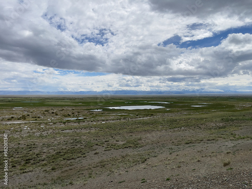 Mongolian steppe in the Altai Mountains, Mongolia