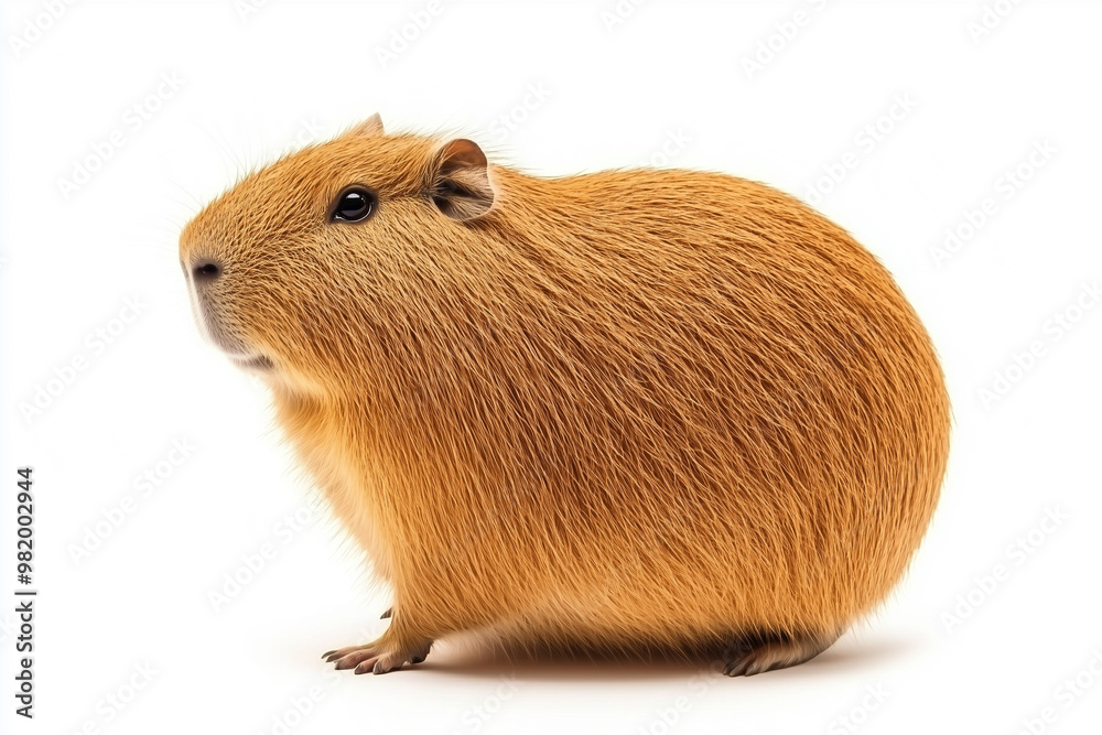Chubby Capybara on white background
