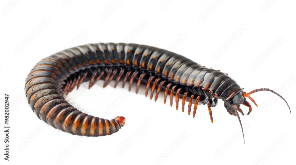 Millipede full body isolate on transparent background Millipede full body isolate on transparent background