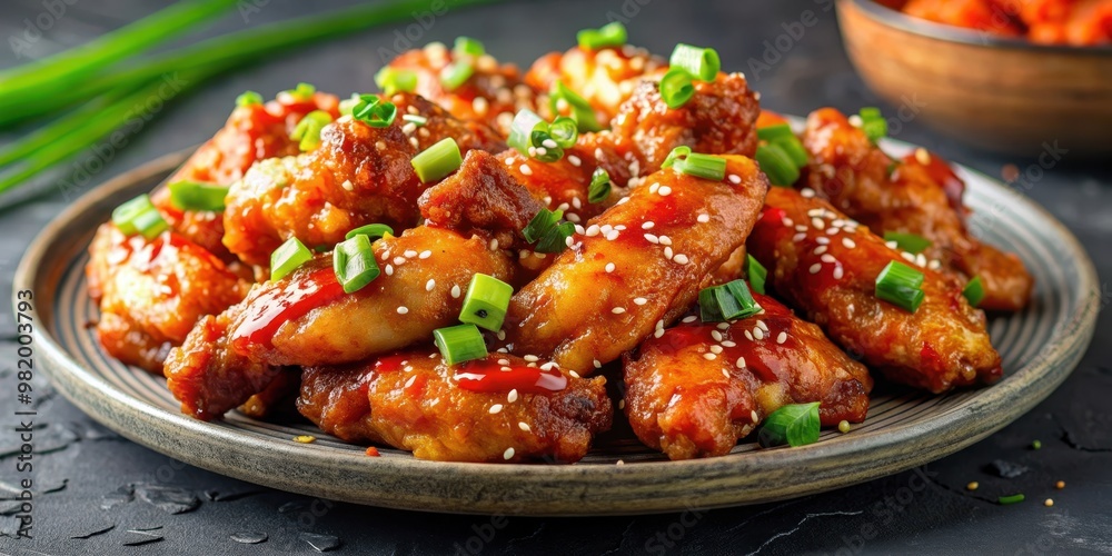 Fried chicken wings with sweet and sour sauce Fried chicken wings with sweet and sour sauce