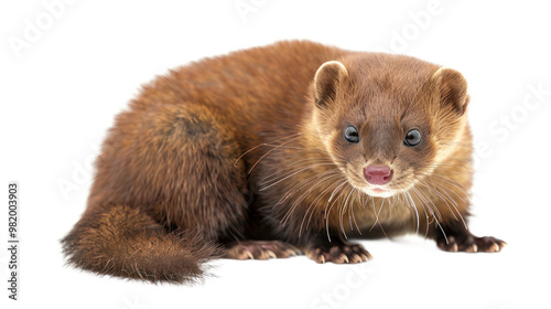 Mink full body isolate on transparent background