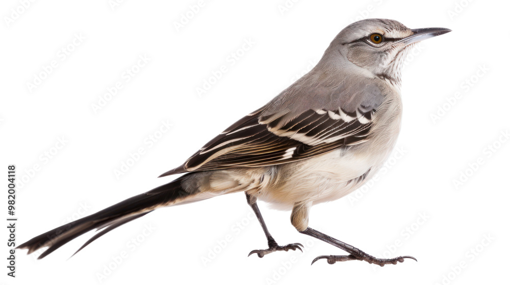 Mockingbird full body isolate on transparent background Mockingbird full body isolate on transparent background
