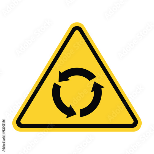 turn around traffic sign yellow triangle sign