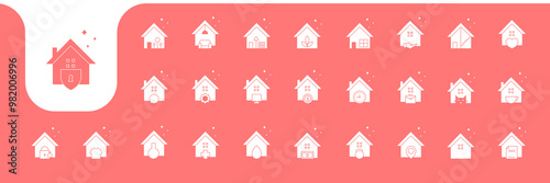 house icons flat design vector