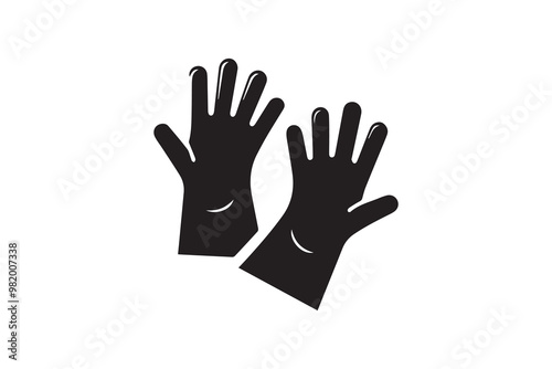 kitchen hand gloves vector silhouette illustration