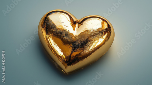 Heart made of gold, isolate...
