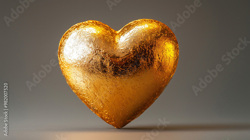 Heart made of gold, isolate...