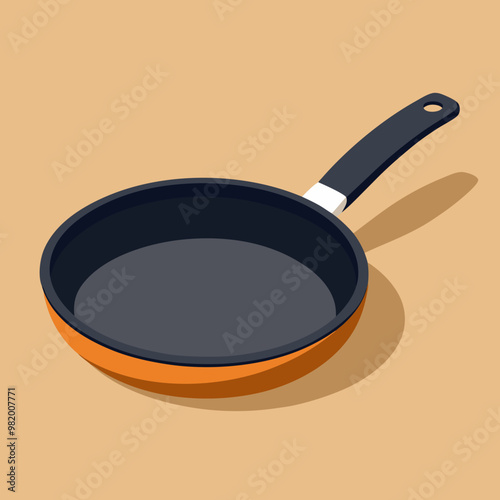 vector illustration of frying pan