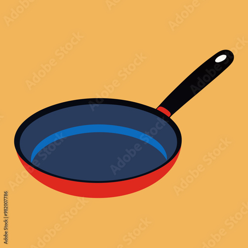 vector illustration of frying pan
