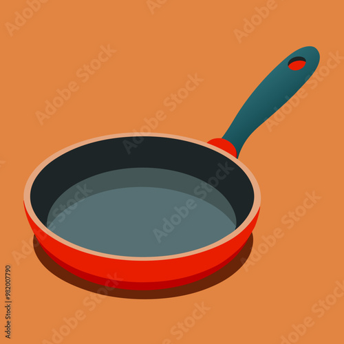vector illustration of frying pan